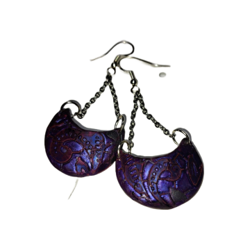 Deep Purple Dream Collection - Half Moon Earrings