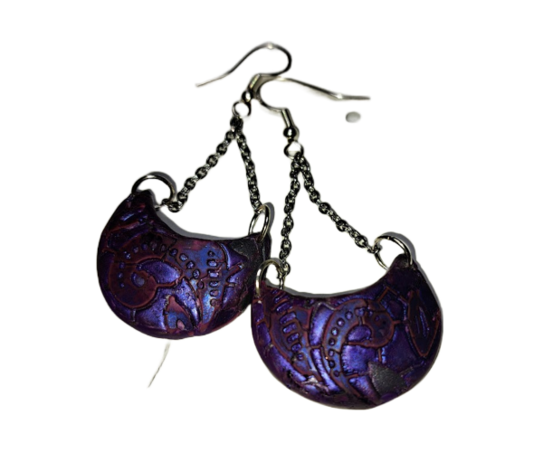 Deep Purple Dream Collection - Half Moon Earrings